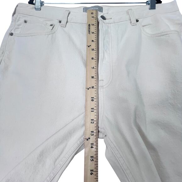 Everlane The Rigid Slouch Jeans Womens 32 Cream Button Fly Straight Leg Denim - Picture 8 of 12